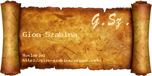 Gion Szabina névjegykártya
